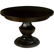 Caroline round pedestal dining table, deep grey finish, 60 round. Midnight Solid Mango Wood Round Pedestal Dining Table