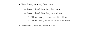 One heading level is usually plenty for a page or two of content. Lists Enumerate Itemize Description And How To Change Them Texblog