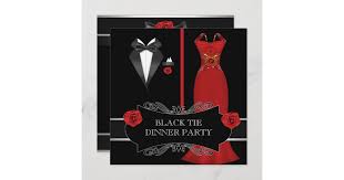 According to maguire, black tie is all about formal wear. Formal Dinner Party White Black Tie Red 2b Invitation Zazzle Com