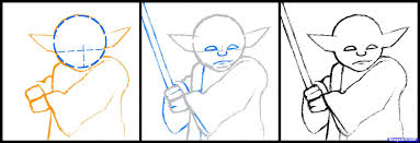 How To Draw Master Yoda Star Wars Step By Step Star Wars Characters Draw Star Wars Sci Fi Free Online Dr Star Wars Drawings Yoda Drawing Drawing Tutorial