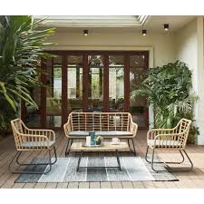 Salon De Jardin En Resine Imitation Rotin 4 Personnes Cap Coussin Gris Salon De Jardin Coussin Gris Cdiscount Salon De Jardin