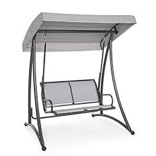 Arredinitaly Balancelle D Exterieur 2 Places En Aluminium Gris Structure Avec Revetement En Poudre Polyester Balancelle De Jardin Chaise Balancoire Balancelle