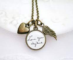 Photo Memory Necklace Picture Charm Signature Jewelry Etsy Signature Jewelry Handwriting Jewelry Personalized Jewelry