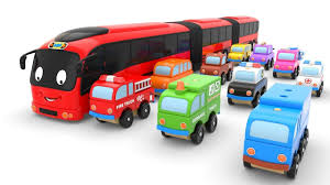 Learn Colors With Street Vehicles Toys And Toy Bus For Kids Learning Colors Kids Songs Toys