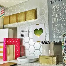 Jun 10, 2019 · 12. Honeycomb Wallpaper Pattern Wall Stencils For Painting Diy Wall Mural Or Tiled Floor Design Hexagon Tiles Wall Stencil Wall Stencils Painting Supplies Tools Rayvoltbike Com