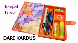 Cara Mudah Membuat Tempat Pensil Dari Kardus Youtube