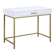 By edgemod (97) 41 in. Modern Life Desk With Gold Metal Legs White Finish Osp Home Furnishings Target
