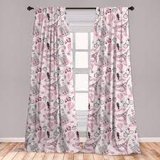 This will effortlessly elevate any space of your home. East Urban Home Ambesonne Eiffel 2 Panel Curtain Set Love In The City Paris French Bridal Composition Romantic Travel Pink Blossoms Lightweight Window Treatment Living Room Bedroom Decor 56 X 63 Rose