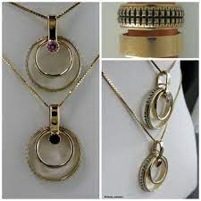 Our Client Brought In Wedding Bands From Her Late Father Wanting To Make The Bands Into Pendant Wedding Ring Necklaces Memorable Jewelry Wedding Ring Redesign