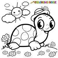 Selecão de desenhos, com os melhores personagens para pintar e se divertir. Tartaruga De Livro Para Colorir Na Grama Ilustracao
