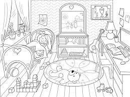 The single biggest advantage of gray in the kids' bedrooms is the neutral backdrop that it offers, allowing you to add pops of color, accent hues. Kids Coloring On The Theme Of Childhood Room Stock Vector Illustration Of Ball Blanket 87368932