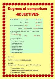 degrees of comparison adjectives esl worksheet by allakoalla