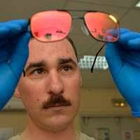 Staff Sgt. Scott LaForest reviews using a thermal scope