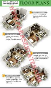 Payment plan of bahria town karachi is from four to five years.five years only in case of commercial plots otherwise all three remaining categories have four years instalment plan.down payment is more or less 10% of total price except in case of commercial plots wherein it is almost 20. Bahria Enclave Apartments Floor Plans Paras Estates