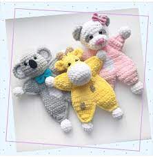 Crochet Pattern Baby Lovey Toy 4 In 1 Koala Giraffe Fox Panda Comforter Toy Pattern Baby Security Blanket Crochet Baby Patterns Octopus Crochet Pattern Crochet Patterns