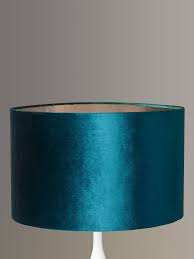John Lewis Partners Jenny Velvet Cylinder Lampshade Emerald Dia 20cm Teal Lamp Shade Teal Lamp Dark Teal Living Room