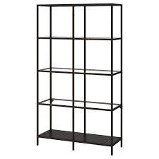 Vittsjo Shelving Unit Black Brown Glass 100x175 Cm Ikea Glass Shelves Shelving Unit Floating Glass Shelves