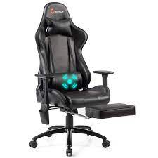 Goplus Massage Gaming Chair Reclining Backrest Handrails And Seat Height Adjustment Racing Computer Office Chair Ergonomic Hi Chair Racing Chair Gaming Chair
