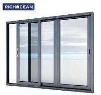 NUOXIN Modern Horizontal Double Glazed Aluminum Alloy 3-Track Sliding  Window with Stainless Steel Screen and Louver Design