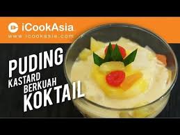 Resep Dan Cara Membuat Puding Cocktail Buah Nyokmasak Youtube Puding Custard Koktail