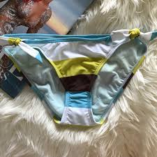 Athleta Colorblock Striped Bikini Bottom Nwt