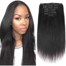 Amazon.com : ABH Amazingbeauty Yaki Straight Double Weft Seamless Clip-in  Hair Extensions