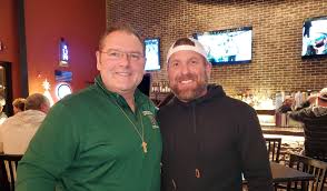 Up at Brendalay visiting Devin Patel and having dinner with Peyton Dodson  and look who comes in, but one of my old Kingsbury Falcons Football  players, David Pentecost!!! I got to meet