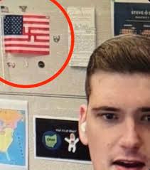 A Republican congressman has asked Capitol Police to investigate how an  American flag featuring a swastika among the red and white stripes ended up  in his office.