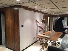 Even if you're not a diyer you can do it! Using Paintable Wallpaper To Cover Wood Paneling Super Nova Adventures