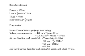 Karena selisih antara angka vertical tersebut meningkat sebesar 4. Berapa Liter Air Yang Diperlukan Untuk Mengisi Bak Hingga Penuh