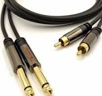 Kabel przewód 2x RCA - 2x duży JACK 6,3mm Mono Stereo OFC Nakamichi