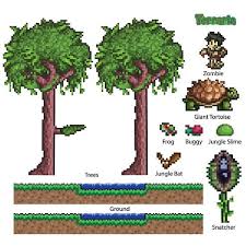 Terraria Jungle Biome Add On Wall Decal Set Terraria Video Etsy Minecraft Banner Designs Video Game Decor Gaming Decor