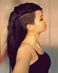 Long Curly Hair With Shaved Sides Google Search Big Bun Hair Long Hair Side Shave Long Black Hair