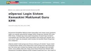 Cara daftar masuk sistem pangkalan kemaskini maklumat guru untuk pengguna baru. E Operasi Guru Login Portal Addresources