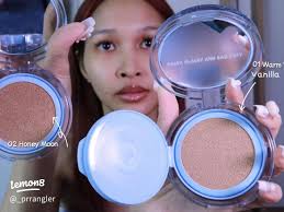 รีวิวคุชชั่น LaGlace: สี 01 Warm Vanilla กับ 02 Honey Moon