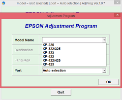Windows xp, window 7, windows 8, windows 10. Adjustment Program Epson Xp 225 Xp 322 Xp 323 Xp 423 Epson Antivirus Program Programming