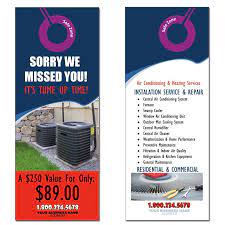 The sign can be personalized with any wording you'd like, last name, hello, welcome, etc it can be any. Air Conditioning Door Hanger Marketing Designsnprint