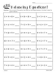 Balancing Equations Missing Addends Worksheet Pack 4 Sheets Add Subtract Balancing Equations Missing Addend Math Work