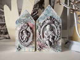Deko Hauser 2er Set Holzhaus Dekoration Shabby Deko Vintage Deko Wohndeko Kinderzimmerdeko Landhausdeko Engel Tischdeko Ornamente Geschenk In 2020 Home Decor Decor Bookends