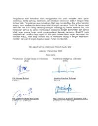 Gereja santo yusuf membagi tempat peribadatan natal umat katolik menjadi dua selain gereja katedral semarang. Pesan Natal Kwi Pgi 2020 Dan Mereka Akan Menamakan Dia Imanuel Matius 1 23 Mirifica News