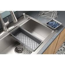 Kohler Lyric Dual Mount Workstation Stainless Steel 33 In 4 Hole Single Bowl Kitchen Sink With Integrated Ledge A Single Bowl Kitchen Sink Kitchen Sink Kitchen