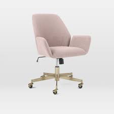aluna upholstered office chair in blush west elm upholstered office chair chair dining chair seat covers