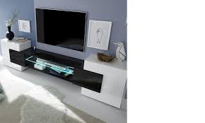 Un large choix à portée de main ! Meuble Tele Blanc Laque Et Noir Design Hcommehome