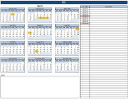 Excel In Life Templates Included Calendar With Key Dates