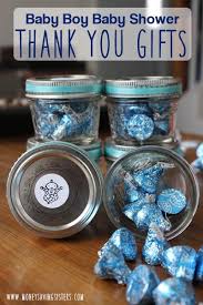 Modern parents often choose not to learn the gender of their baby until the baby shower where a gender reveal can be a big event or even until. Cute Cheap Baby Shower Thank You Gifts All You Need Are Some Jelly Jars Hershey Kisses A Baby Boy Shower Favors Baby Shower Thank You Gifts Cheap Baby Shower