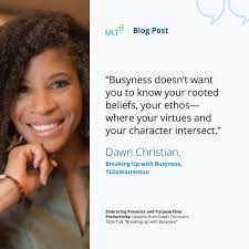 As an #MLTAlum, I am grateful to be recognized by Management Leadership for  Tomorrow (MLT) as I take the TEDx stage to challenge the culture of  busyness.