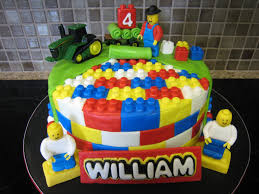 Birthday Cake For 4 Year Old Boy For A 4 Year Old Fan Of Lego And Tractors Childrens Birthday Cakes Cake Savoury Cake