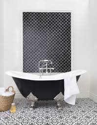 Black And White Patterned Floor Tiles Bathroom Designing With Black And White Tile The Tile Shop Blog Black And White Tiles Black Bathroom The Tile Shop