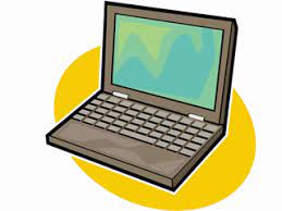 Women using laptop computer mockup image of woman using and typing laptop computer with blank white desktop screen working at home. Laptop Computer Clip Art Afbeeldingen