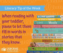 Literacy Tip Of The Week Graphic Pause To Let Toddlers Fill In Words Literacytip Howtoraisearea Usborne Books Party Usborne Books Usborne Books Consultant